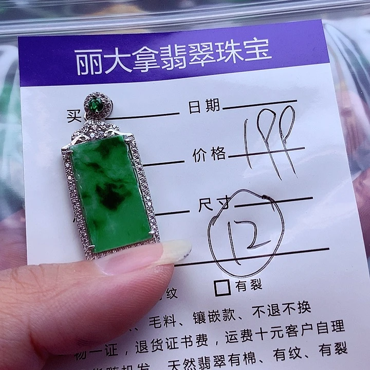 翡翠银S925镶嵌颈饰翡翠