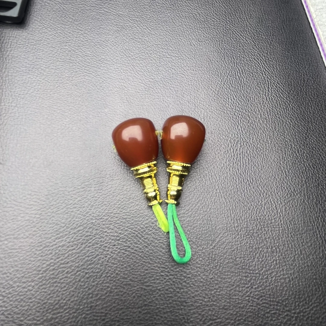 精工川料樱桃红玛瑙 分体三通 尺寸14mm+ 文玩配饰