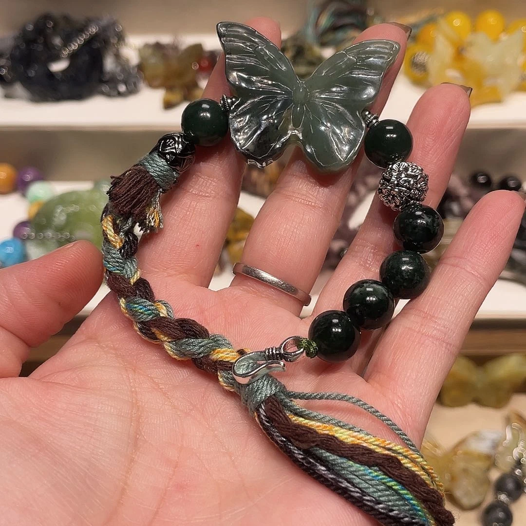 蛇纹石玉合金颈饰