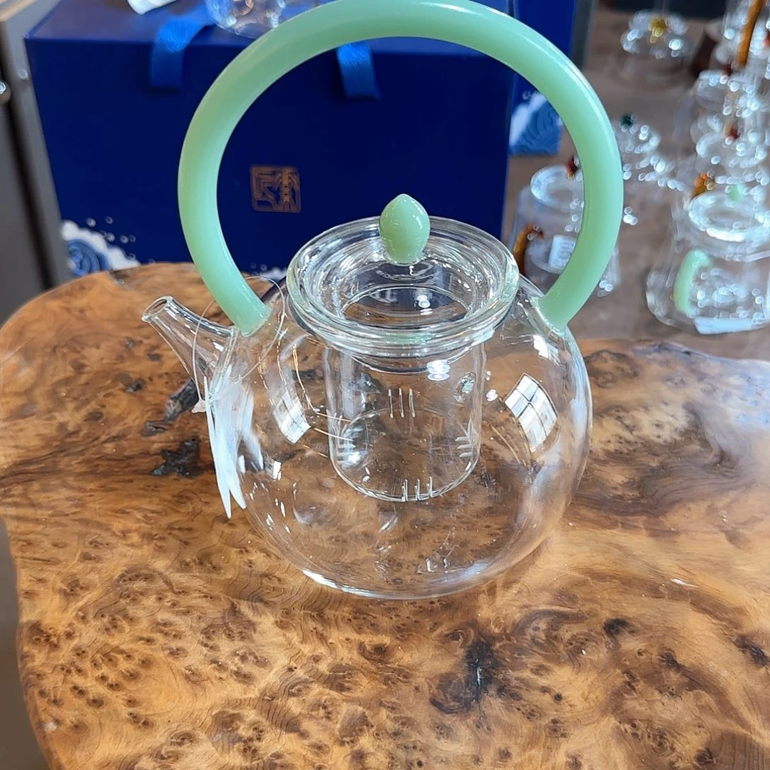 829号高硼硅锦卿提梁壶浅玉