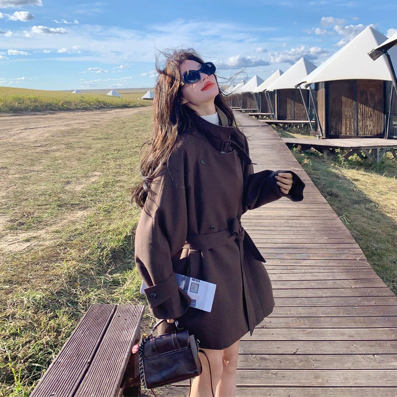 韩剧女主穿搭毛呢外套2025秋冬新款复古轻奢气质百搭短款呢子大衣