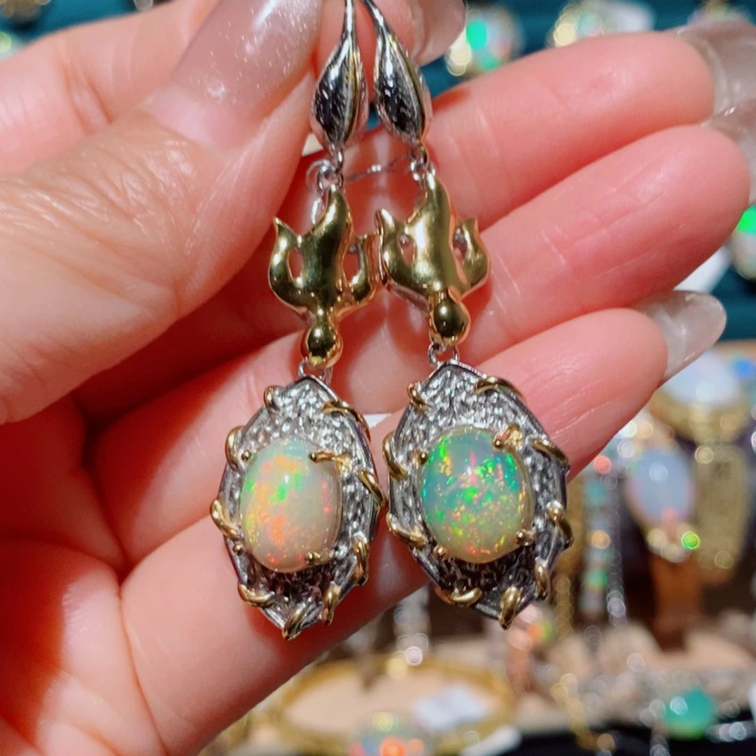 欧泊欧泊耳饰银S925镶嵌