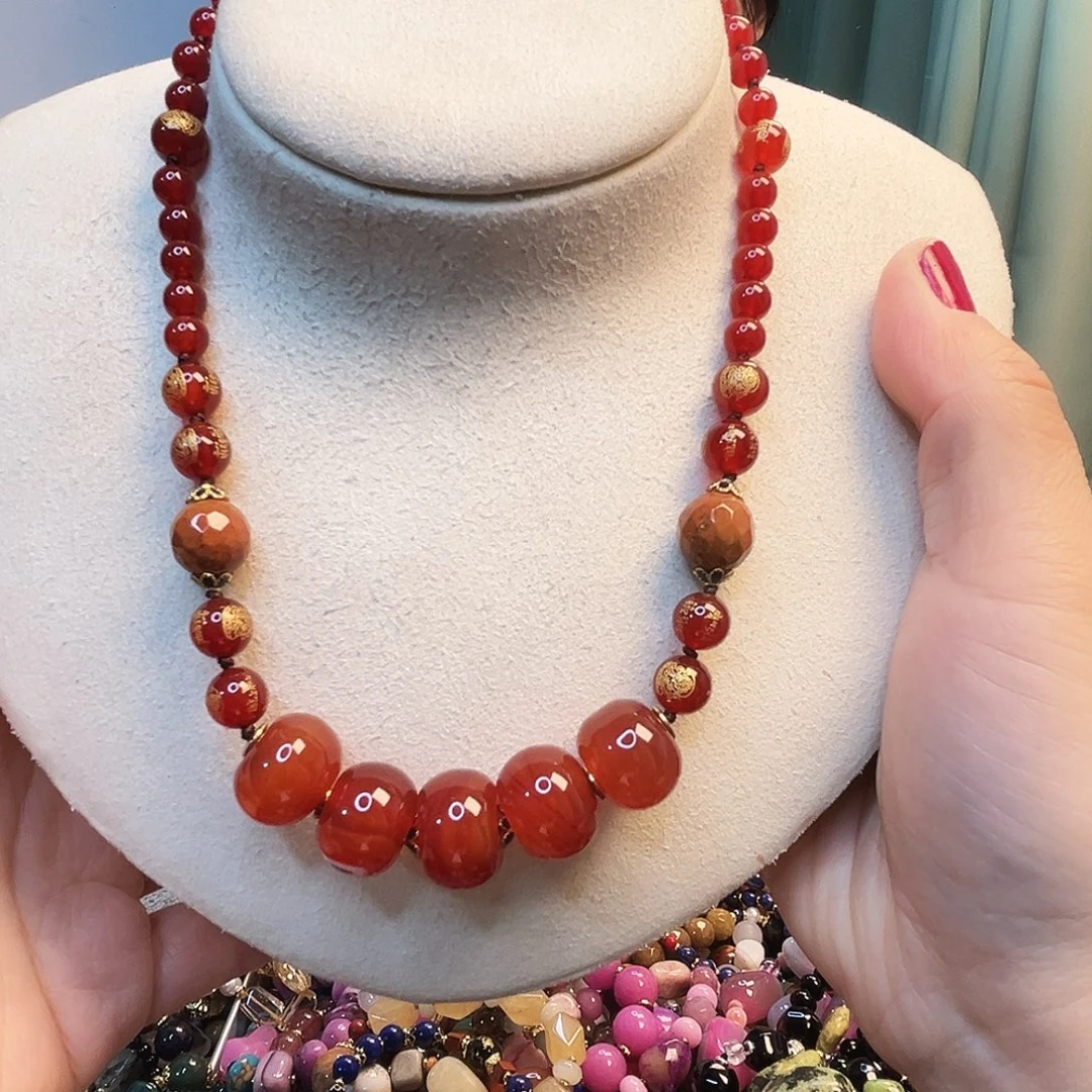 玛瑙/玉髓未镶嵌颈饰玛瑙长45