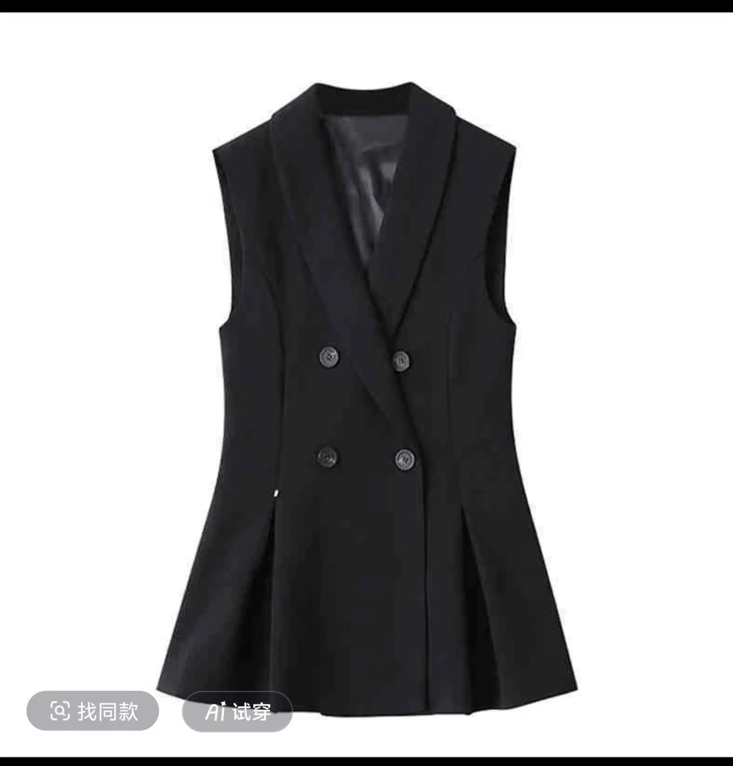 马甲气质减龄时尚双排扣外套女休闲小香风轻奢百搭秋冬毛呢开衫