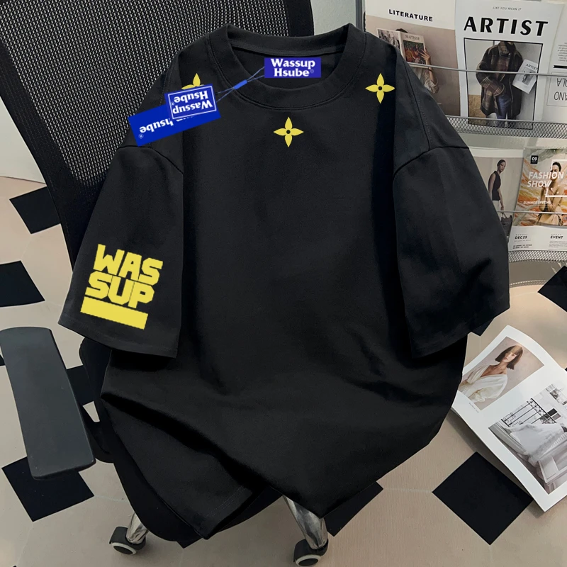 WASSUP HSUBE夏季新款设计感短袖T恤男生2025美式潮流vintage上衣