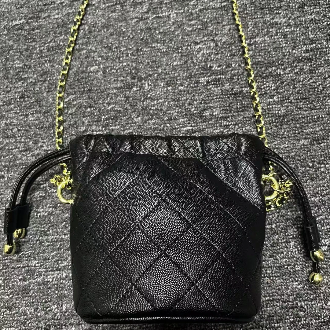 姝宴真皮女包私人定制鱼水桶黑色