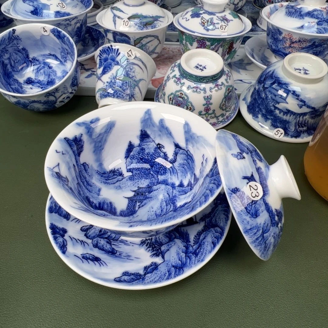 景德镇纯手工纯手绘茶具木木23