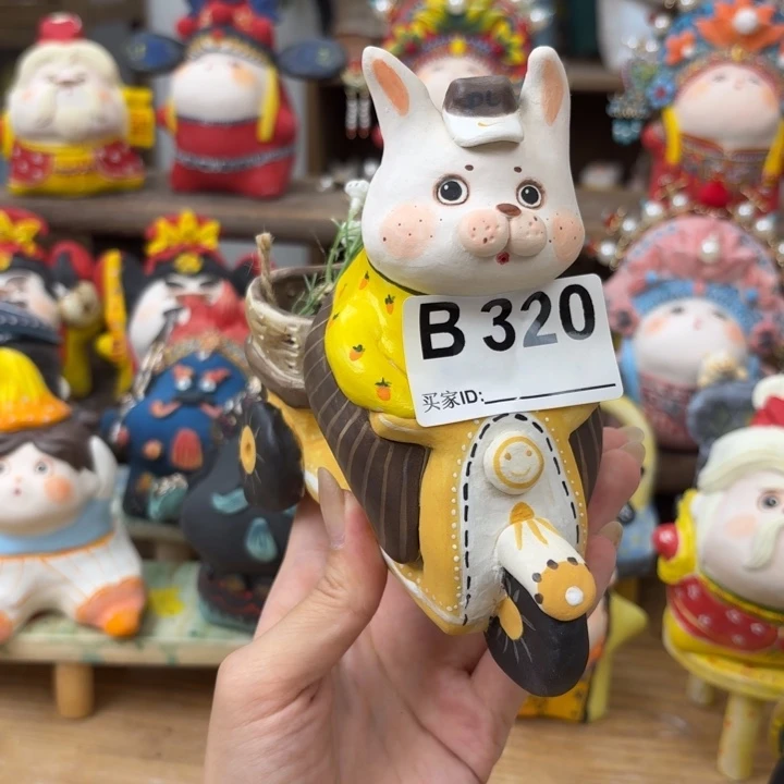 摆件手捏陶艺摆件