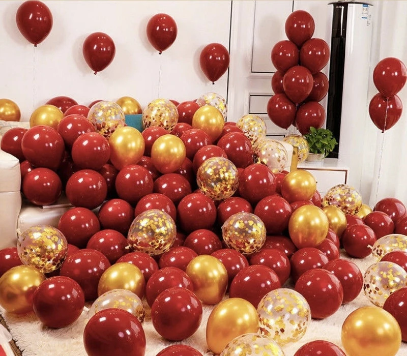 红色气球结婚装饰2000个