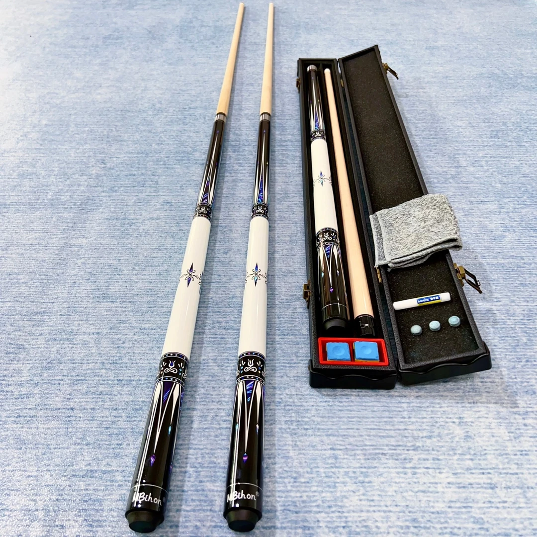 冰匠台球杆1/2分体手工枫木小头杆波茨大头杆中式黑八花式九球杆