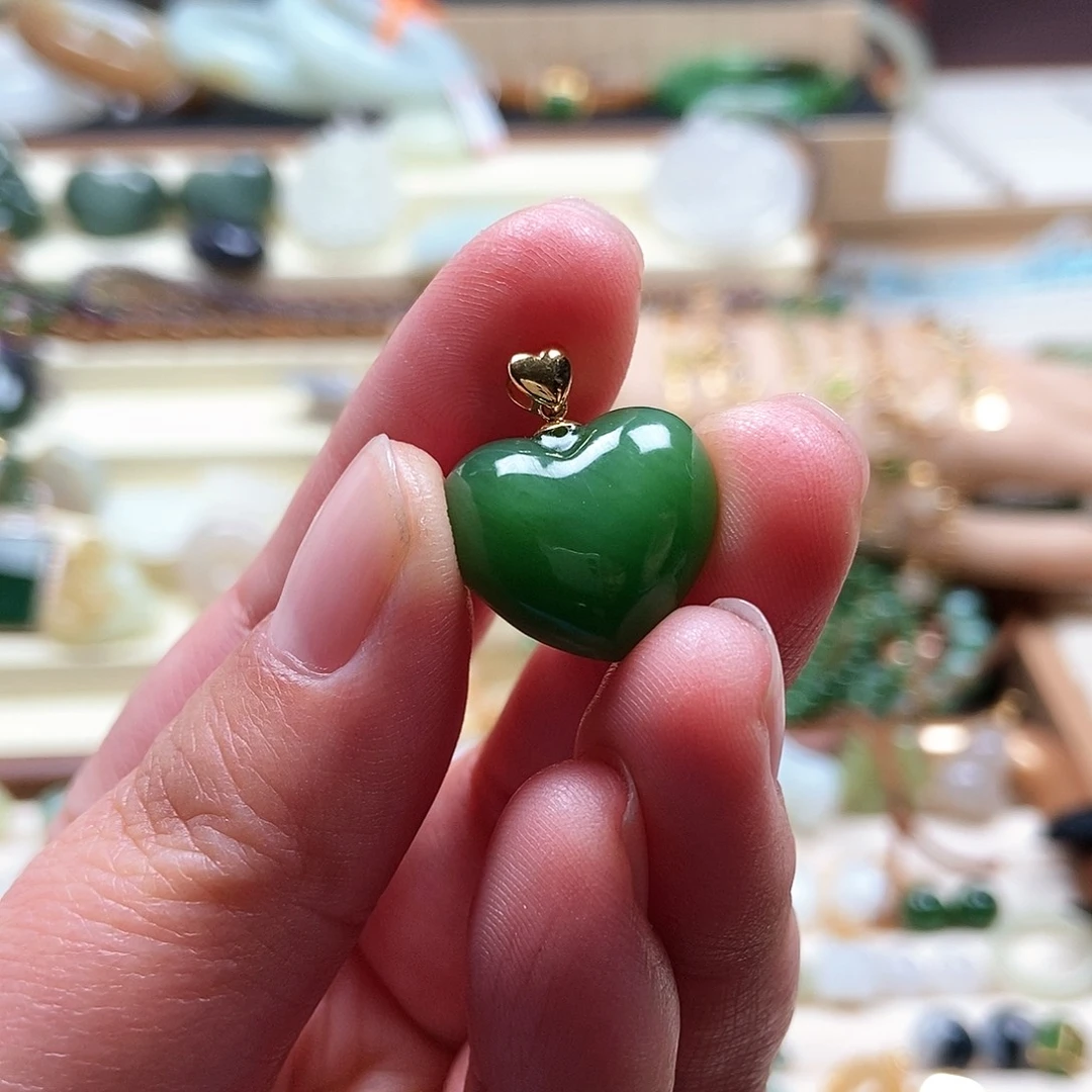 吊坠(不含链)18K金镶嵌和田玉