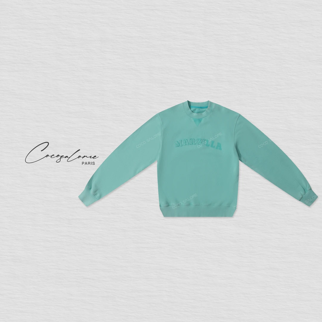 韩彬彬"冰川"重磅字母刺绣390g纯棉加厚复古慵懒卫衣053Z-2