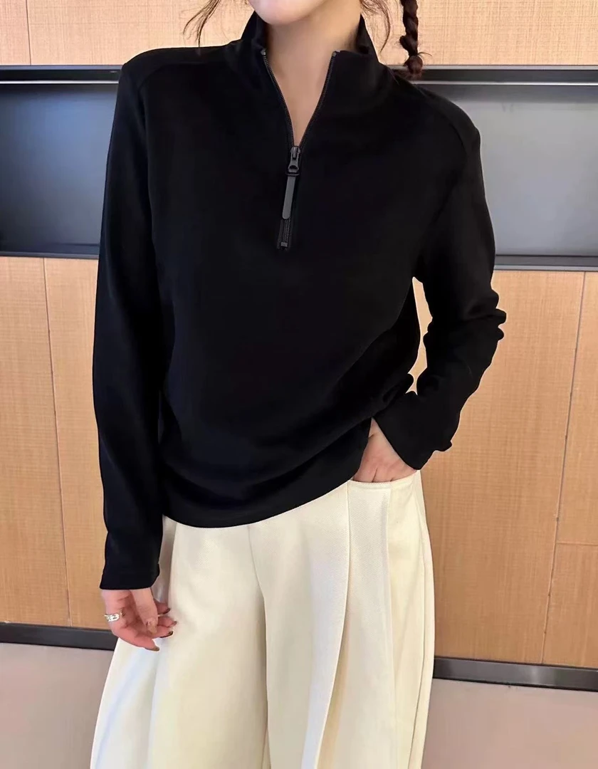 8817-BQ立领半拉链显瘦德绒上衣