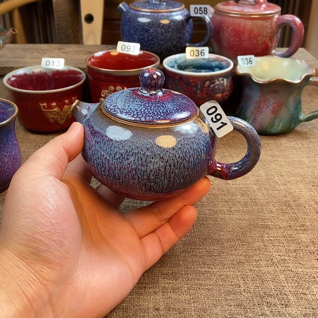 摆件钧瓷茶壶茶具