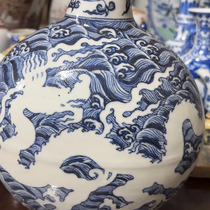 平***哥陶精品陶瓶青花一个