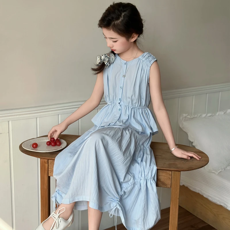 女童夏装套装裙女孩时髦洋气潮酷裙子夏季中大童独特超好看两件套