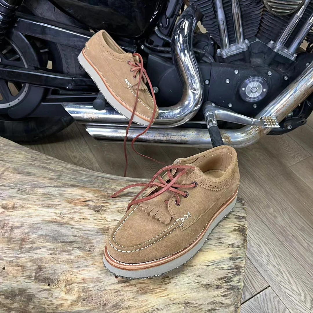 瑕疵款固特异工艺工装鞋袋鼠鞋阿美咔叽风复古工装靴