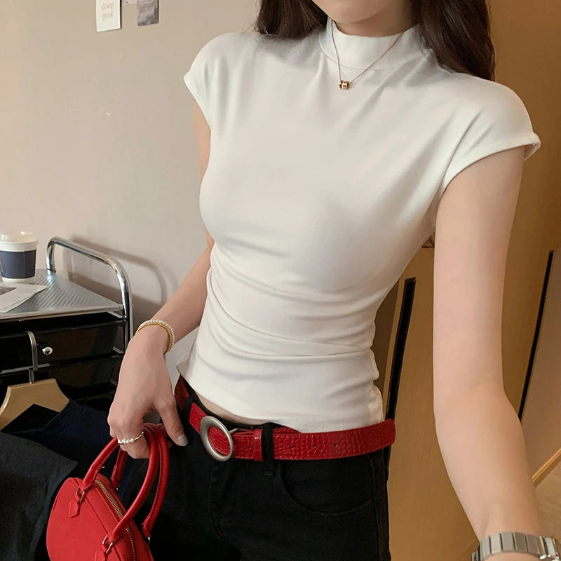 250081法式高级感坎肩无袖T恤女2025夏季新款修身小众气质上衣