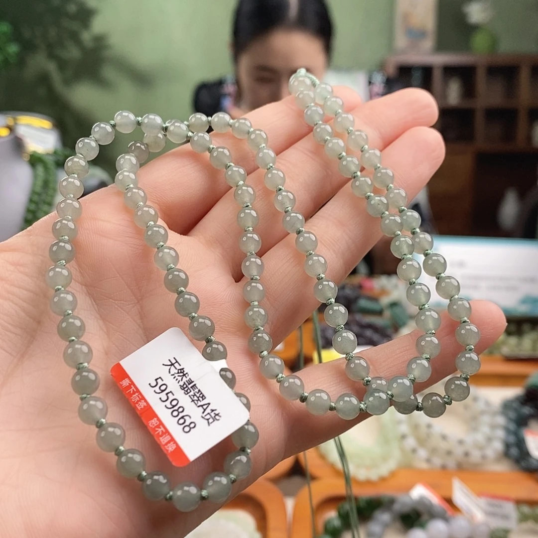 翡翠未镶嵌颈饰天然翡翠项链