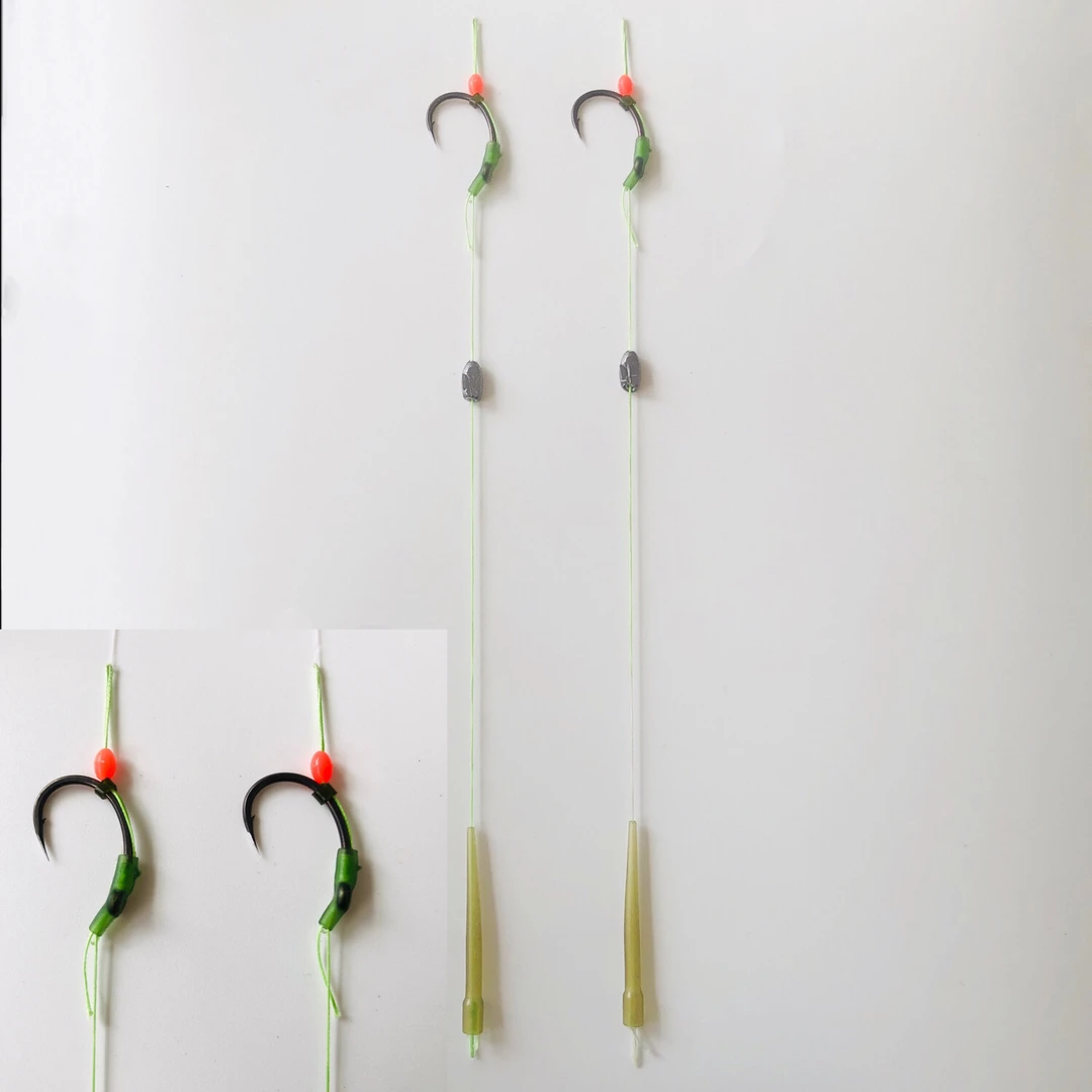 欧鲤反底钓子线 加强宽口驼背钩 巨物钓组 纯手工制作 一板10副