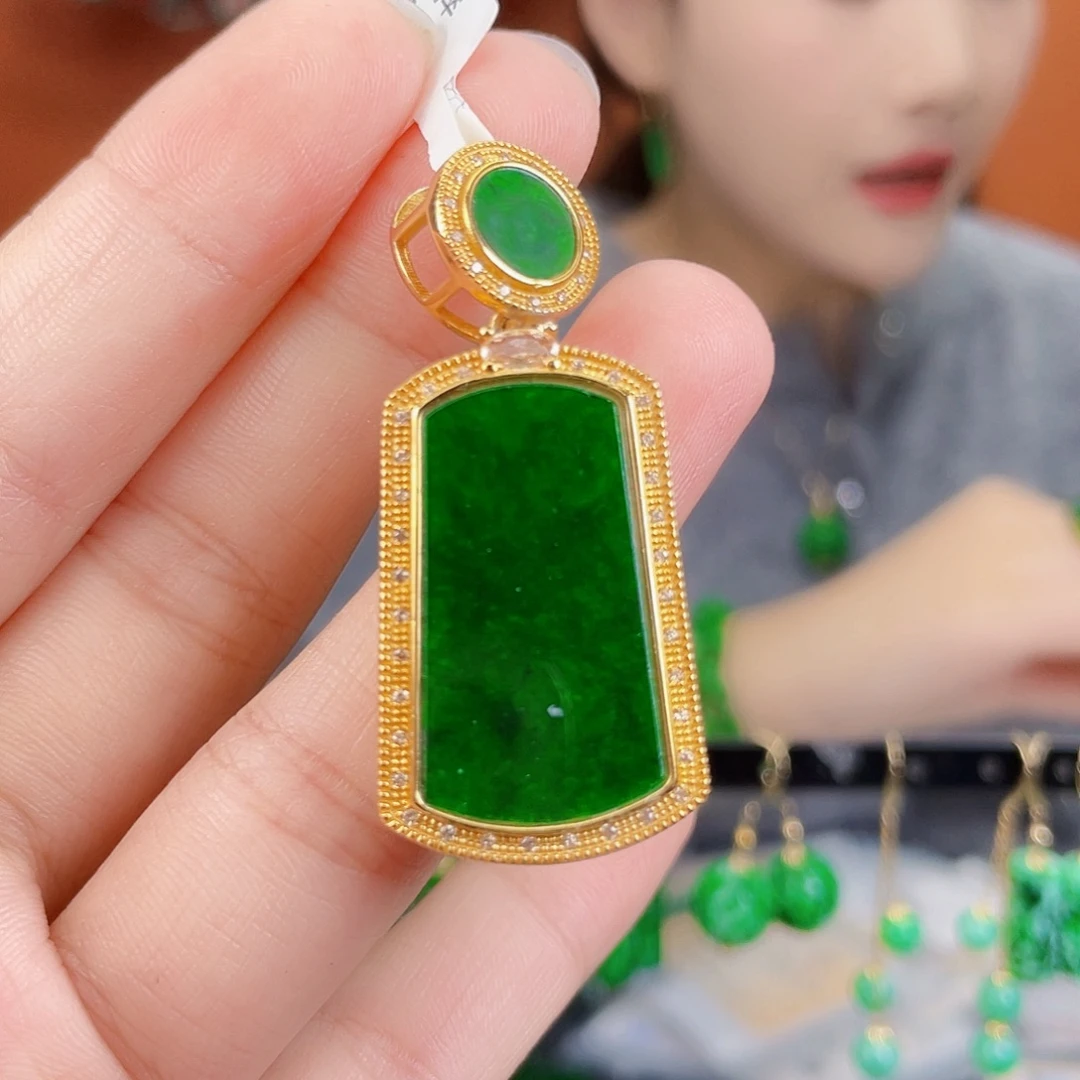 翡翠银S925镶嵌耳饰