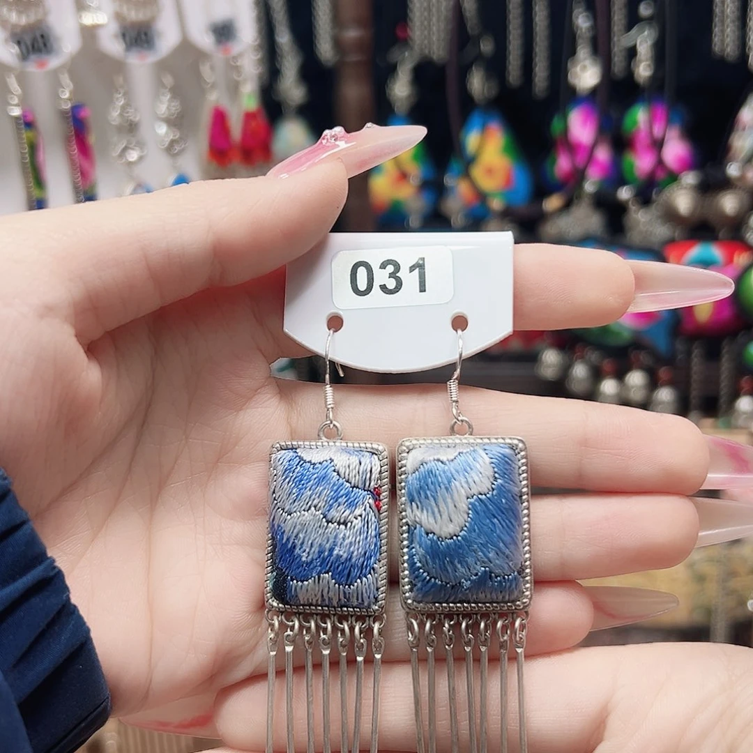 核桃手串/手链刺绣耳环