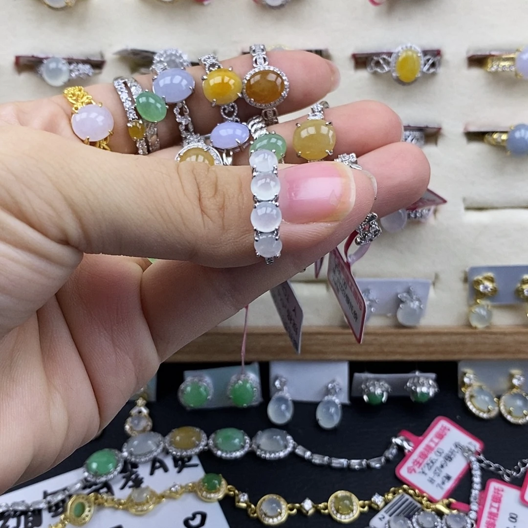 翡翠银S925镶嵌戒指