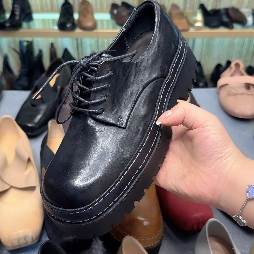 11号马皮厚底鞋37.39码
