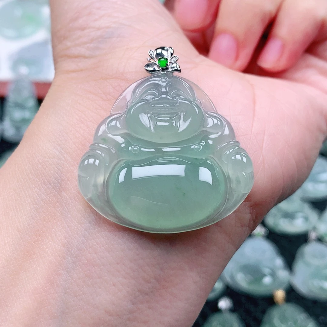 吊坠(不含链)18K金镶嵌翡翠