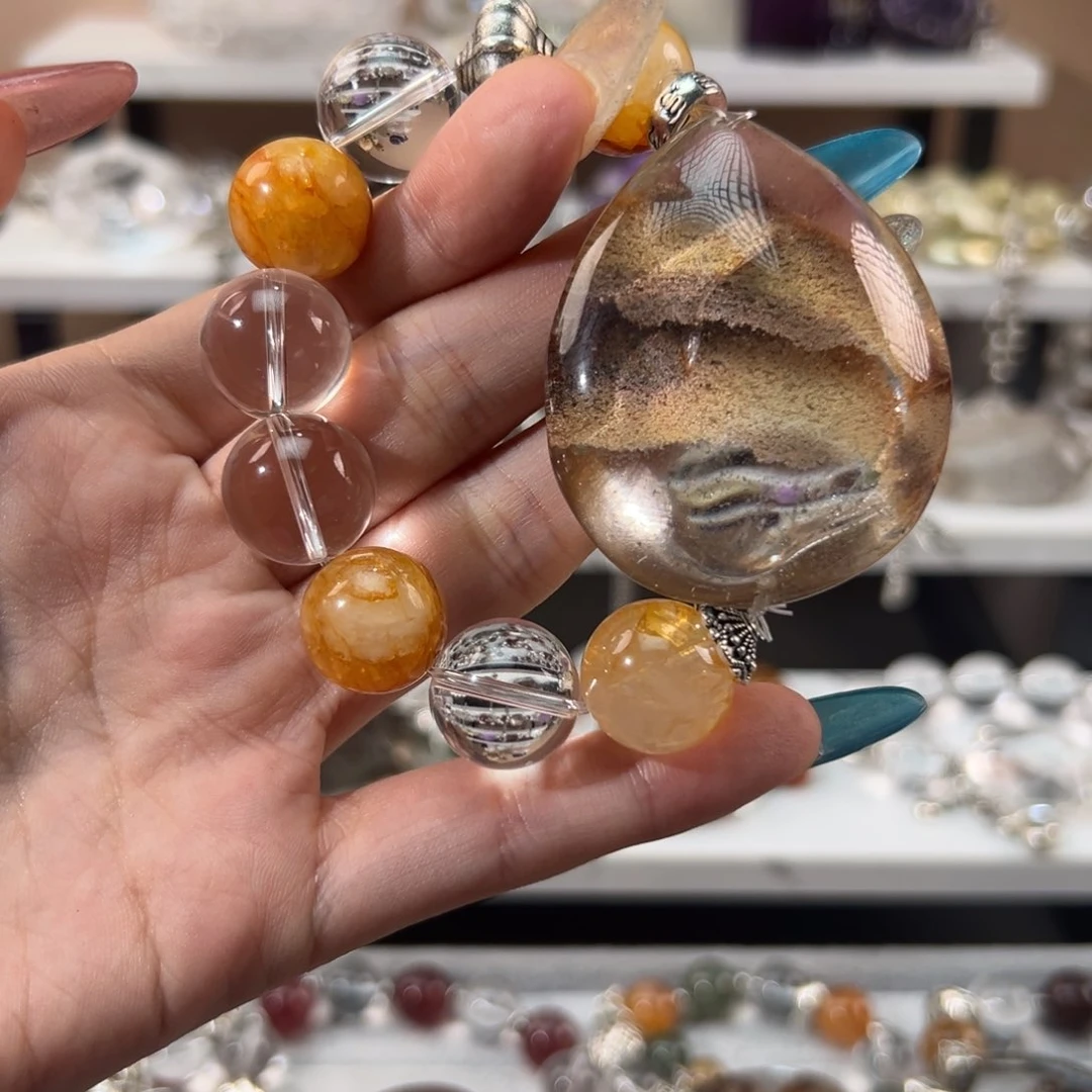 水晶手链合金橄*树手串