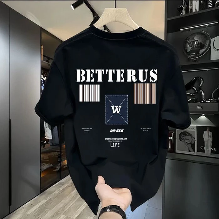 啄木鸟2025夏季新款印花体恤男士短袖T恤韩版潮流ins潮流T恤衫