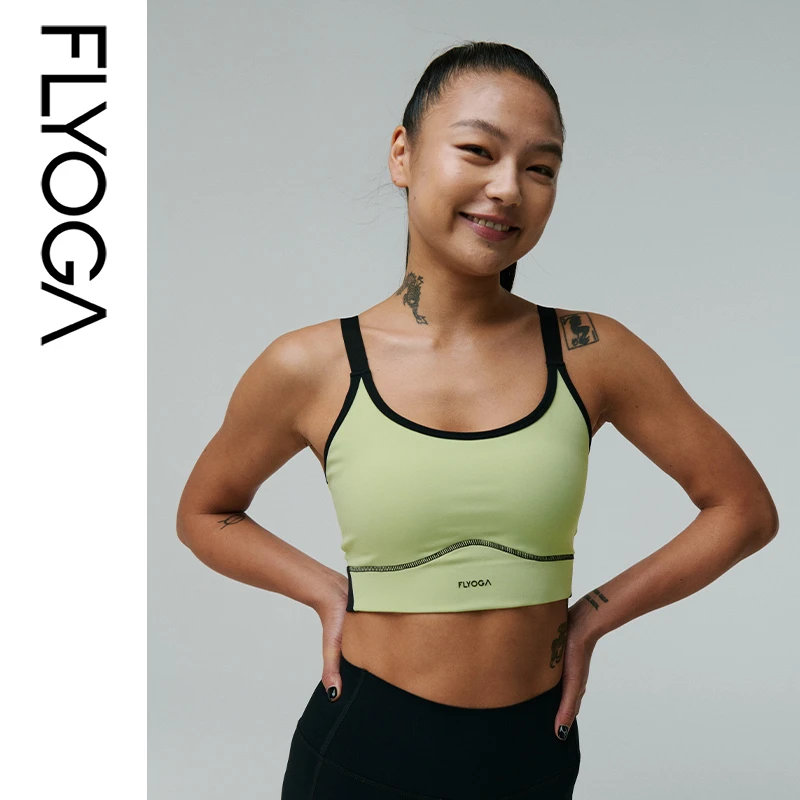 FLYOGA飞蓝春季新款拼色活力高强度背扣款高强度bra透气背心31139