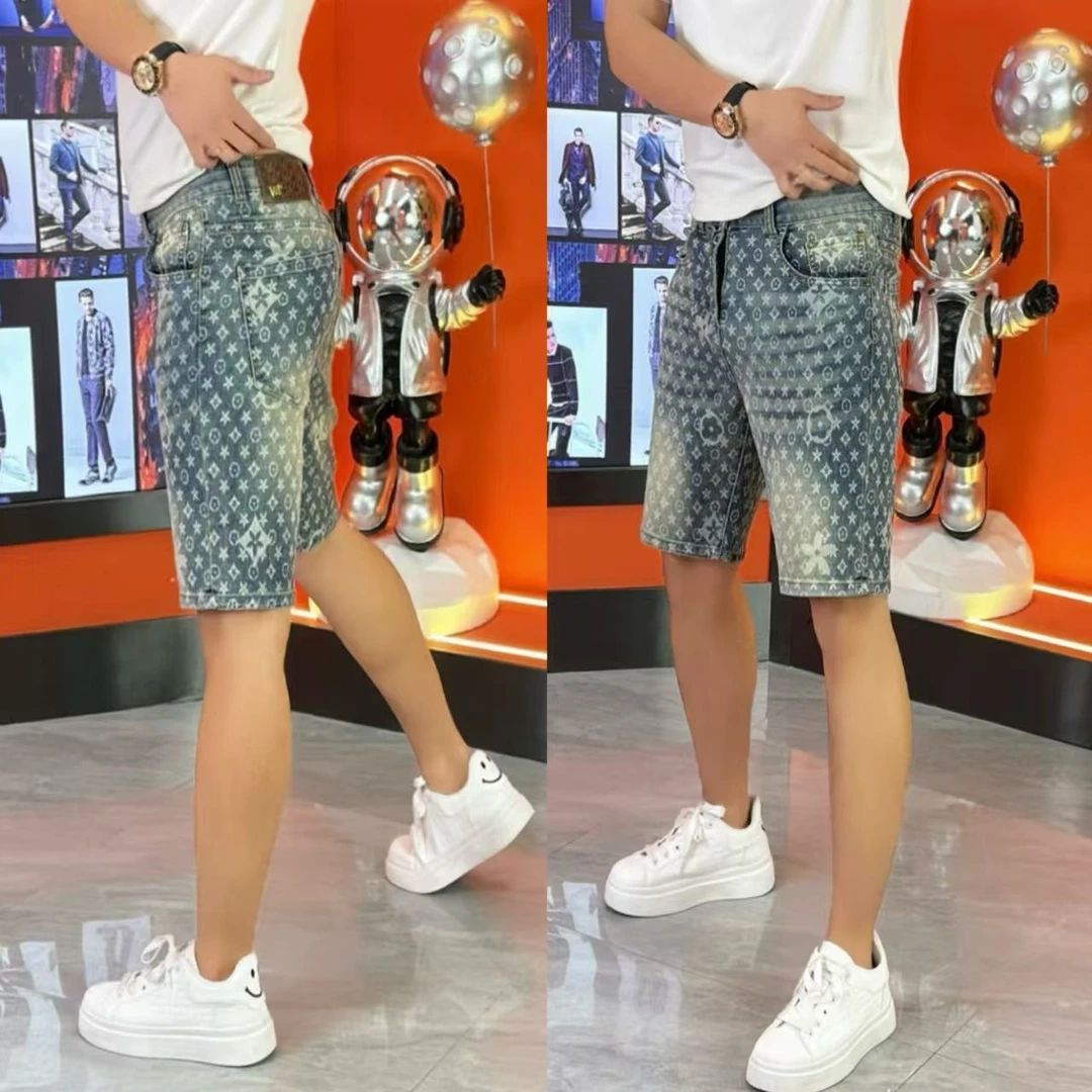夏季男士牛仔短裤时尚百搭高弹舒适休闲潮流五分裤-