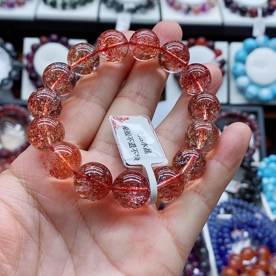 水晶手链未镶嵌极品金草莓