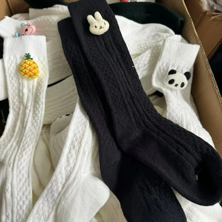 装饰随机 发2双 15-20cm脚长儿童秋冬毛线袜