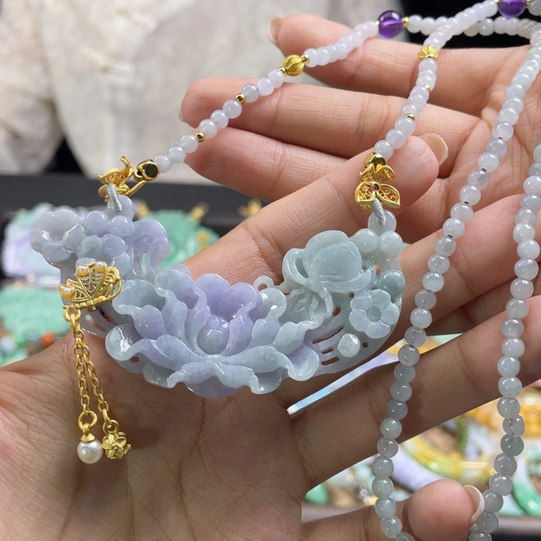 翡翠未镶嵌颈饰代编织