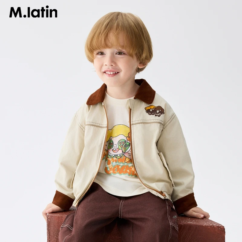 马拉丁儿童外套25秋装新款男童小童巴恩复古灯芯绒夹克外套