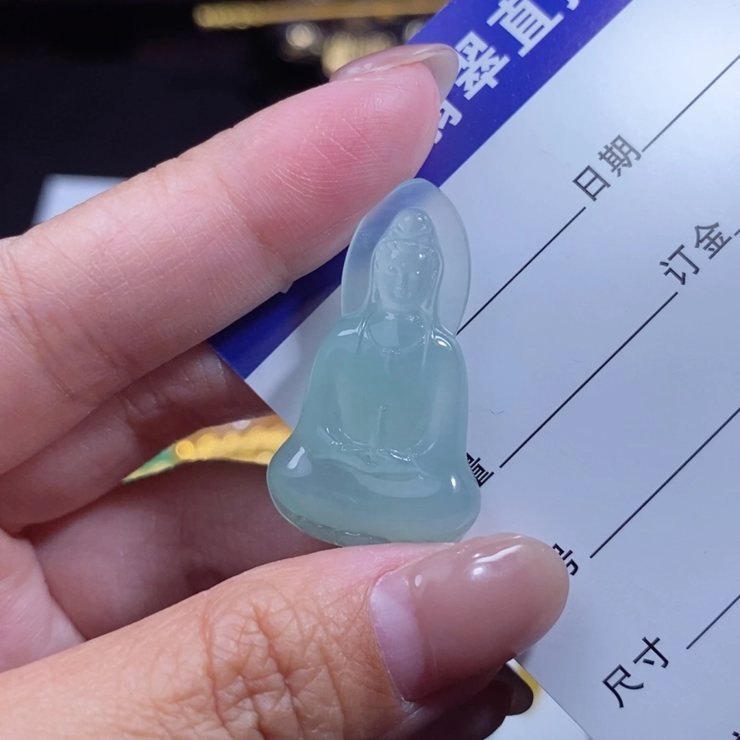 翡翠散珠梦之工缅甸翡翠A货观音