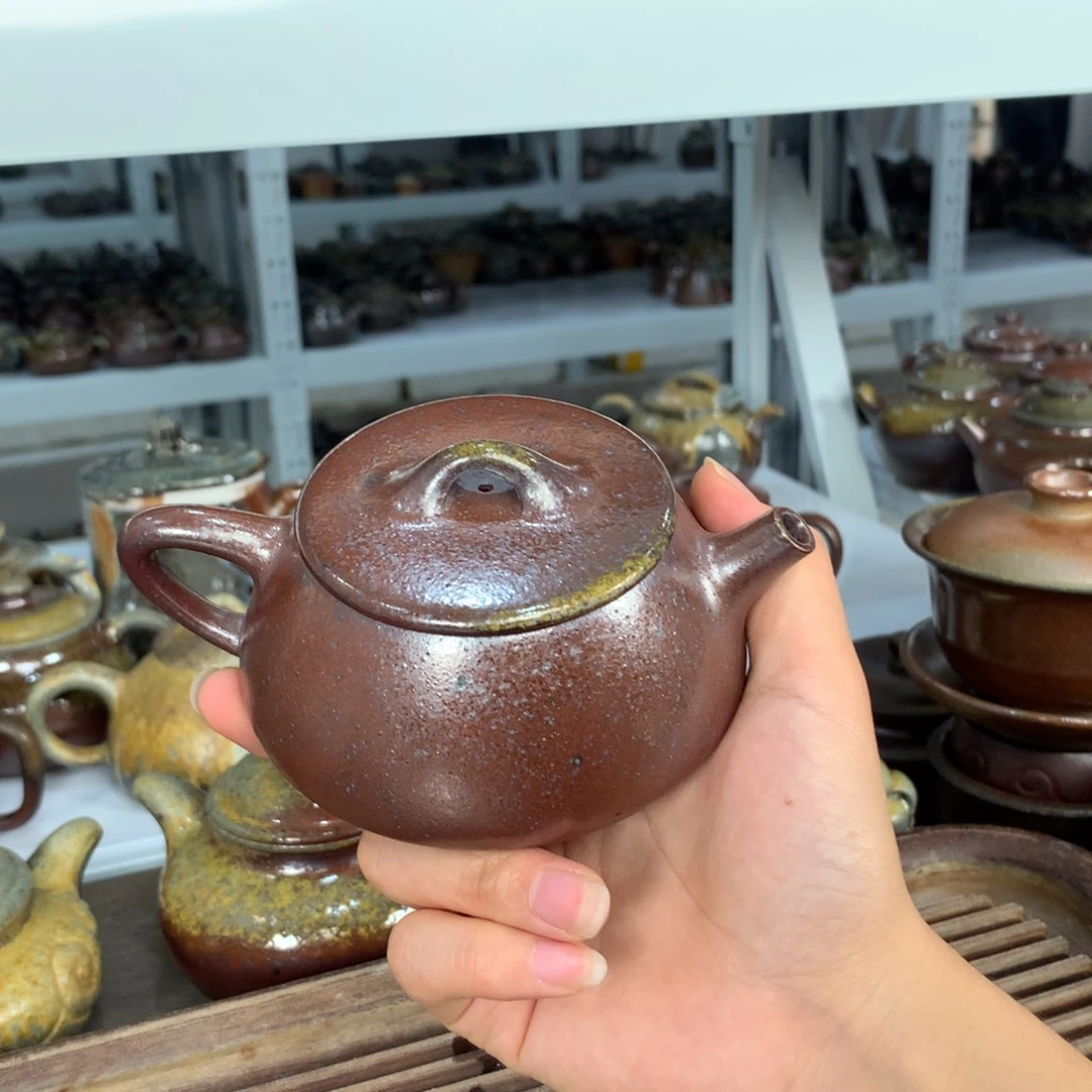 茶壶紫砂纯自然柴烧