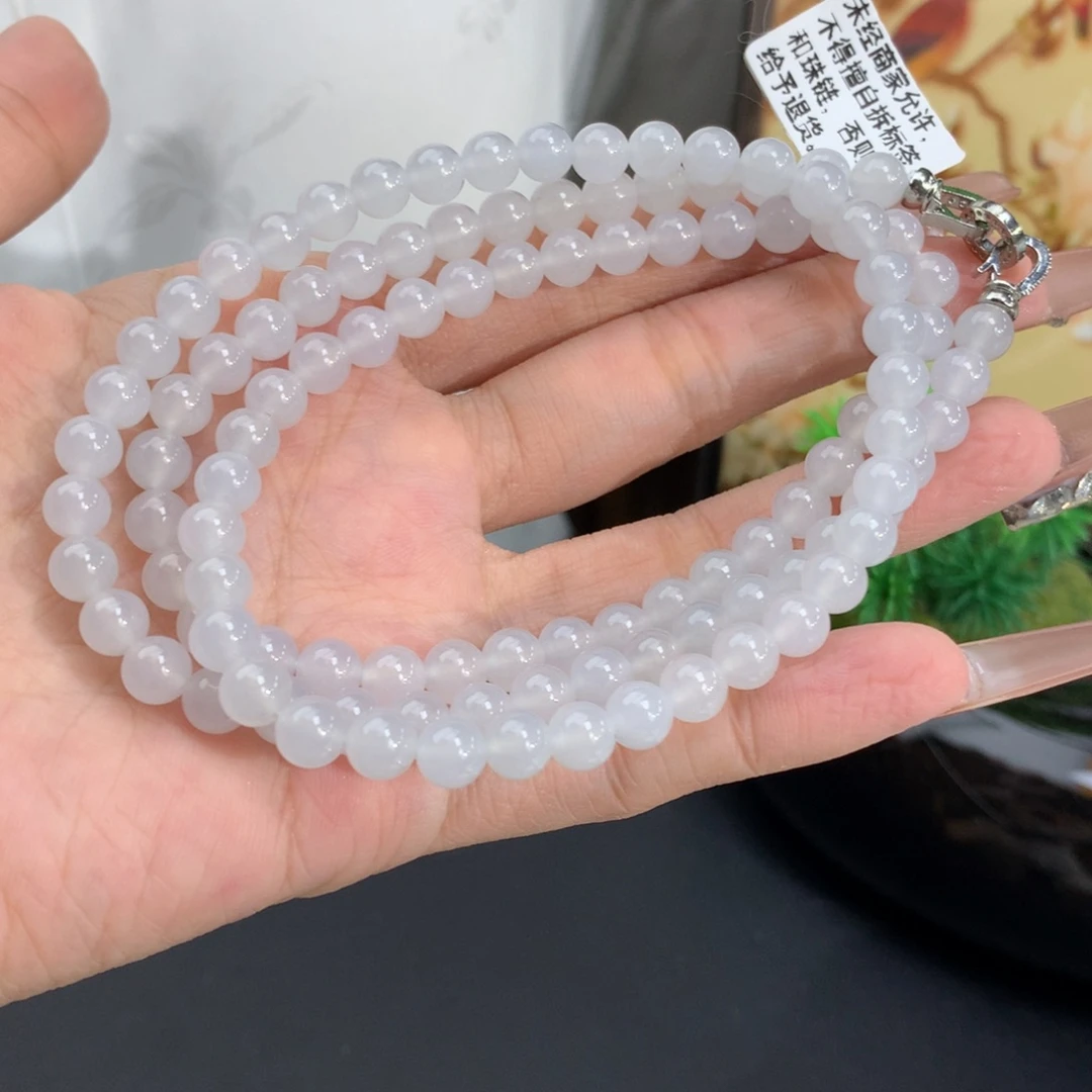 未镶嵌手串翡翠卡6冰胶白冰项链