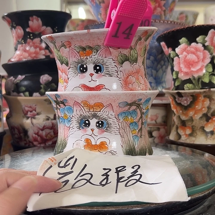 景德镇手绘花盆 满38包邮