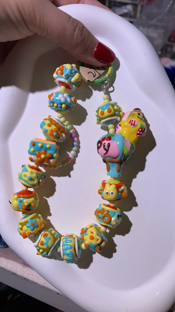 手绘珠珠手机挂链