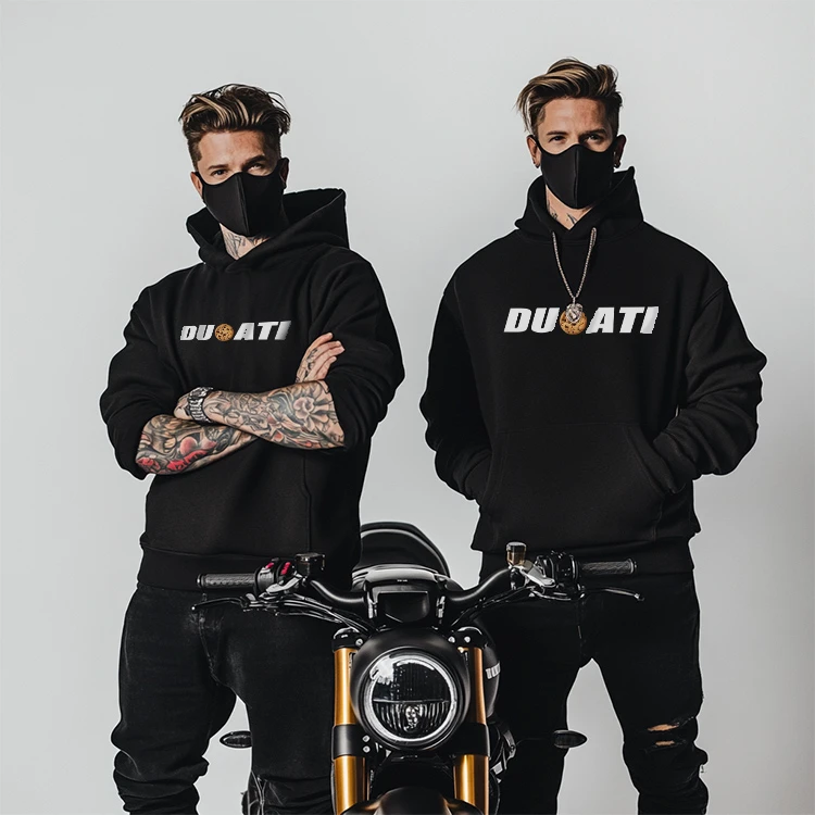 【杜卡饼】JOYRE机车系列超级小饼干春秋宽松加绒帽衫500克纯棉卫衣