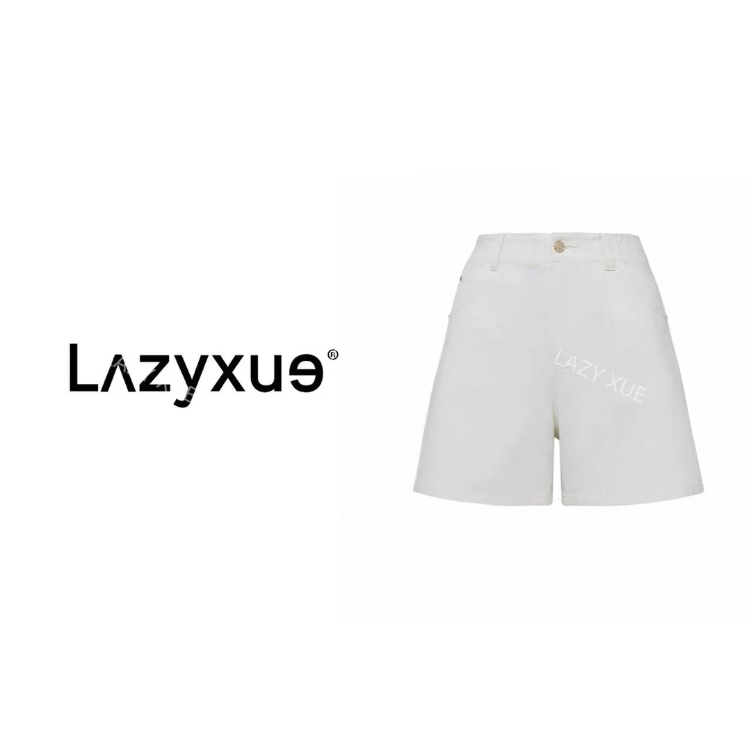 LAZYXUE薛懒懒/"素然"夏季百搭四面弹简约A摆直筒牛仔短裤 J620