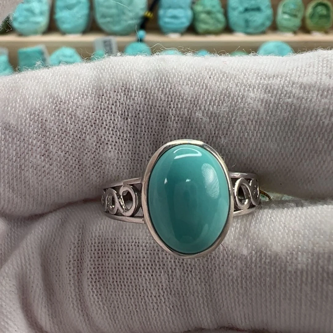 银S925镶嵌绿松石戒指