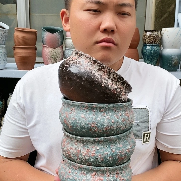 紫砂花盆口15高10四个瑕疵