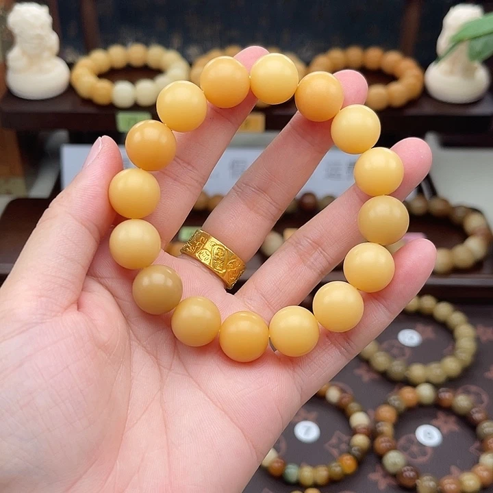 菩提根/象牙果手串干磨正圆珠子卡14