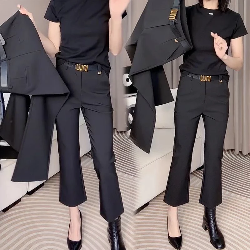 九分单裤遮肉微喇裤女2025新款西装微喇裤小个子九分裤休闲西装裤