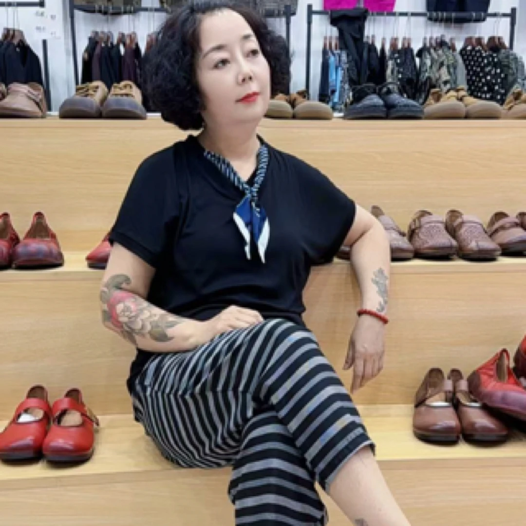 汝州喷姐2025新款高腰条纹哈伦裤女裤宽松裤子老爹裤凉快舒适