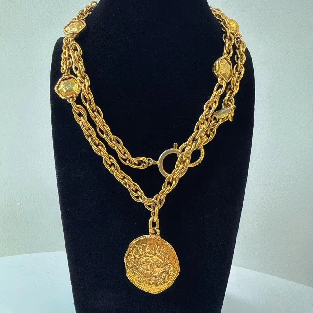 95新 Chanel/香奈儿 Chanel vintage香奈儿中古金币项链